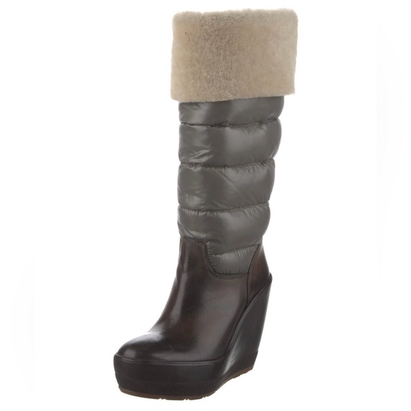 Moncler Leather Knee-High  Rain Boots - Picture 3 of 5